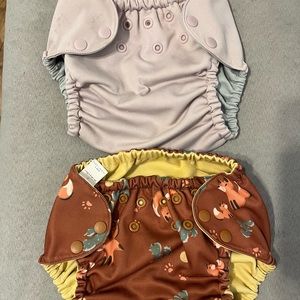 Set of two Esembly cloth diaper outers size 2 Amethyst and MC Foxes